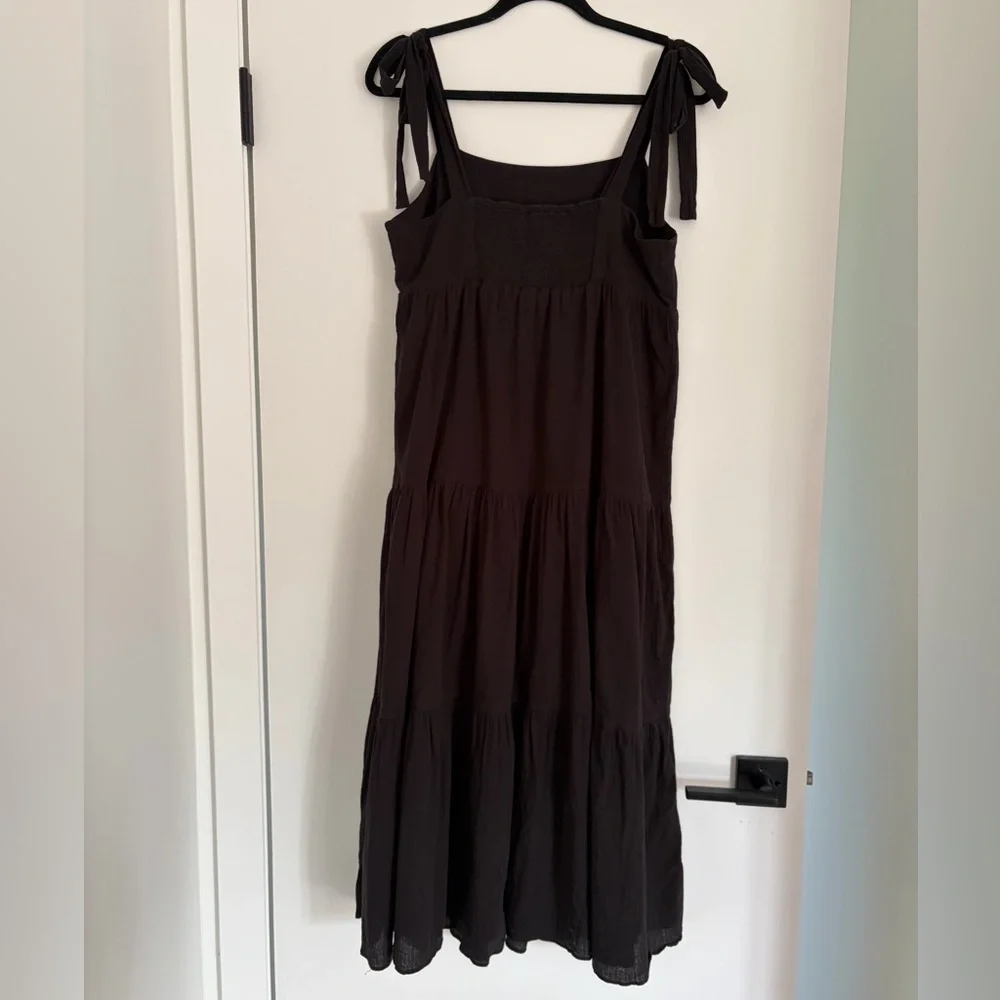 Madewell Tie-Strap Tiered Maxi Dress in Black - Picture 5 of 10